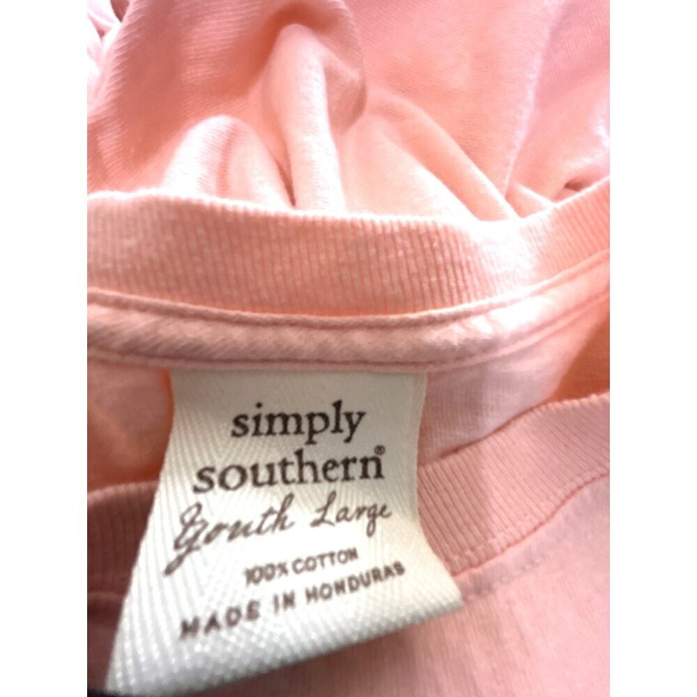 Simply Southern Girls Graphic Tee Long Sleeves Melon Size Youth L - Picture 5 of 6
